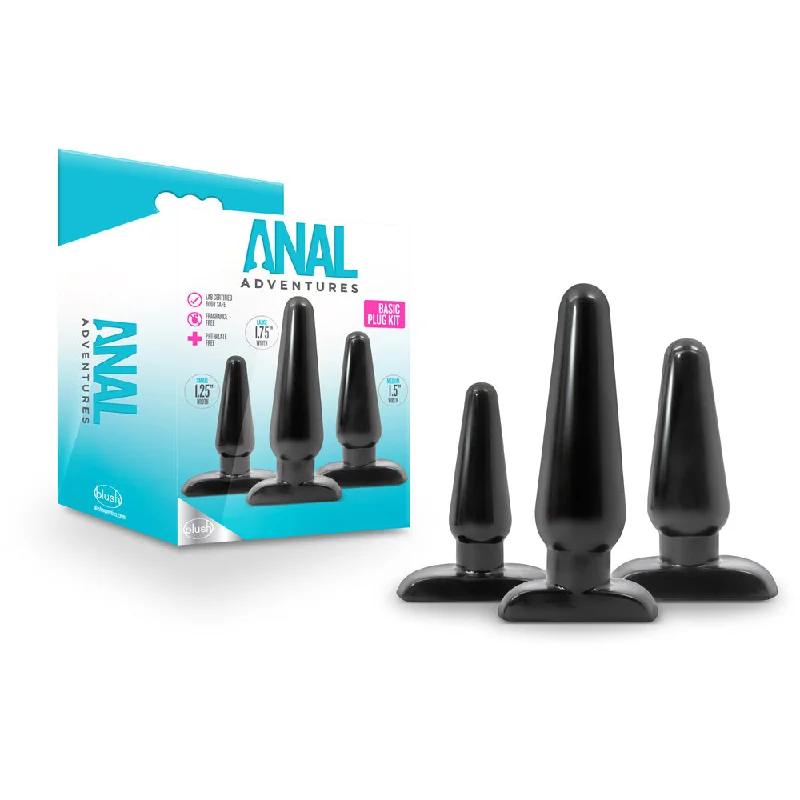 Anal Adventures Basic Plug Kit Black