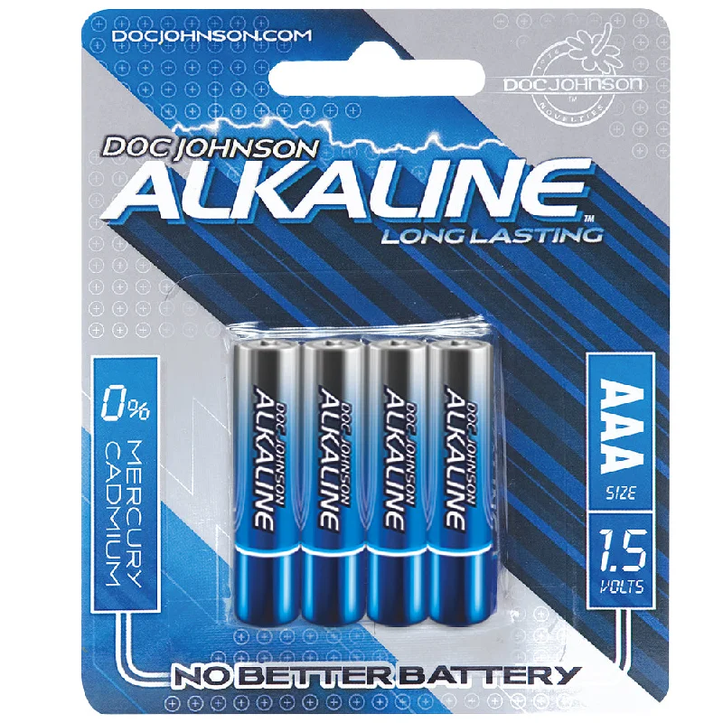 Doc Johnson Alkaline Batteries - 4 AAA Blue/Silver