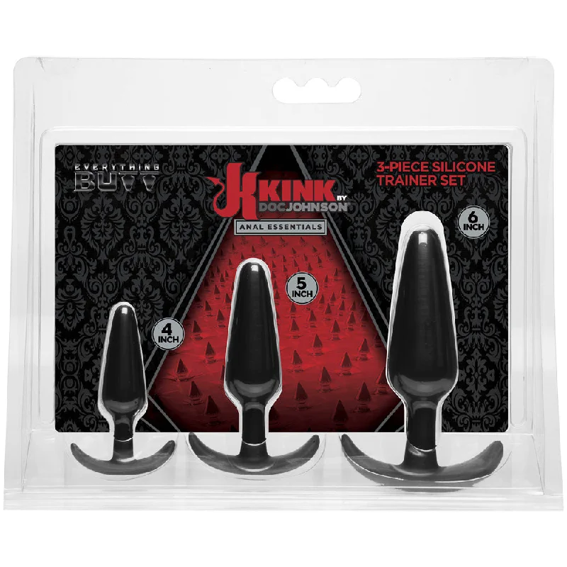 Kink Anal Essentials 3-Piece Silicone Trainer Set Black