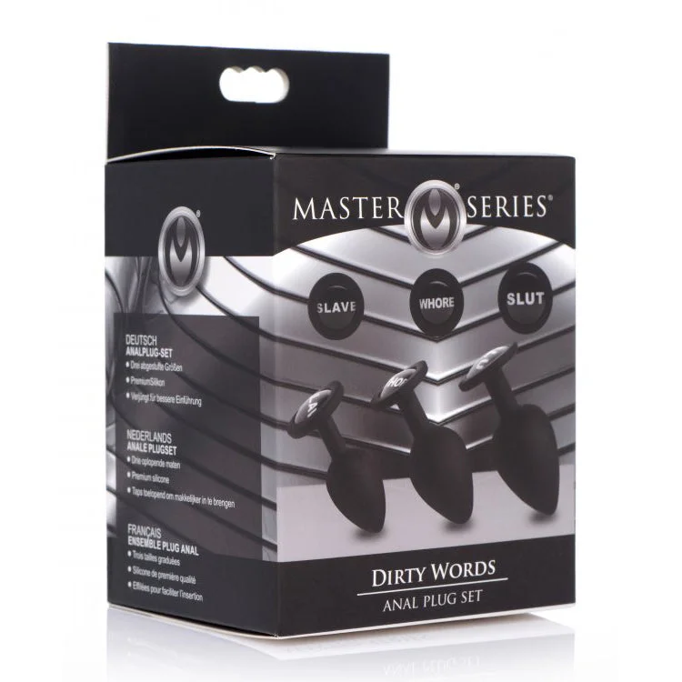 Master Series Dirty Words Silcone Anal Plug Set