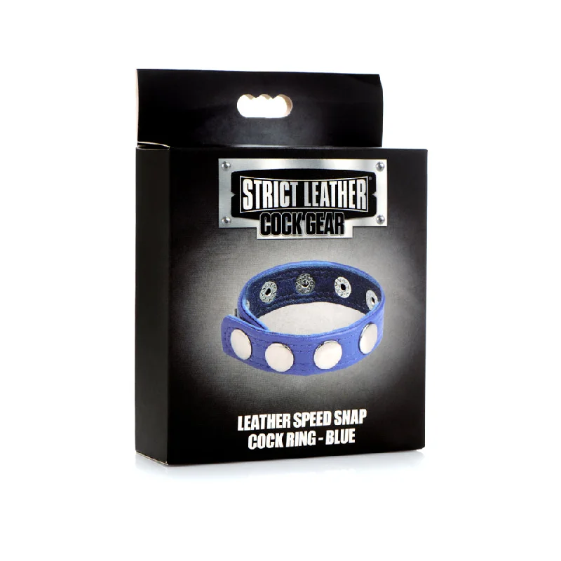 Strict Leather Cock Gear Leather Speed Snap Cock Ring Blue