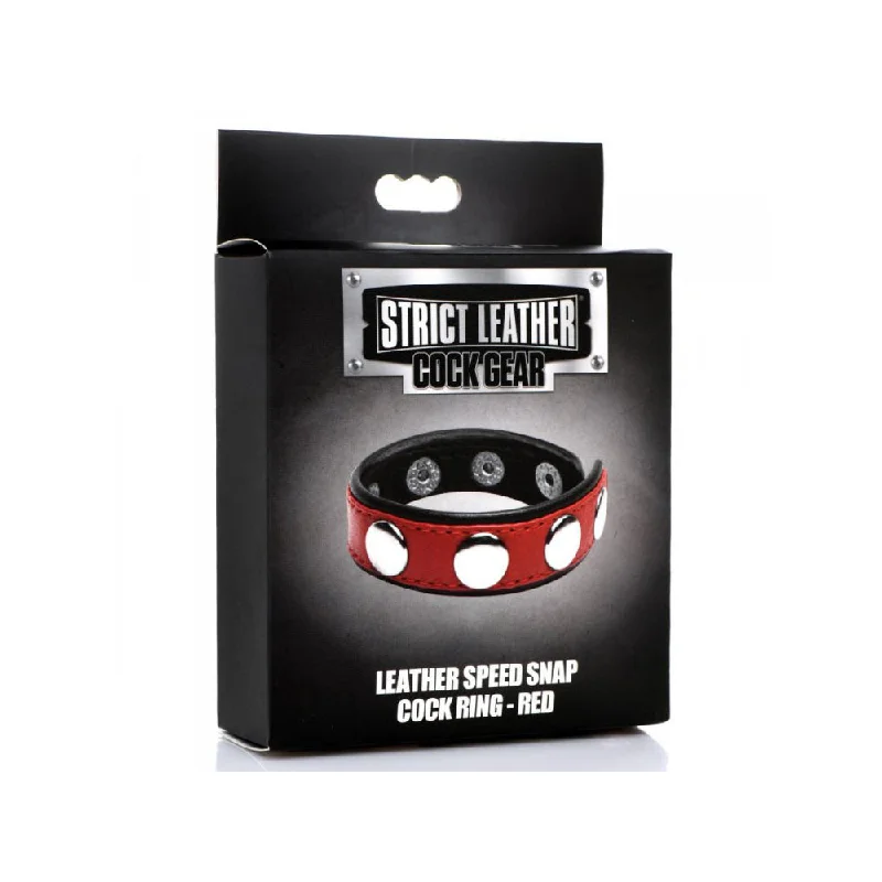 Strict Leather Cock Gear Leather Speed Snap Cock Ring Red