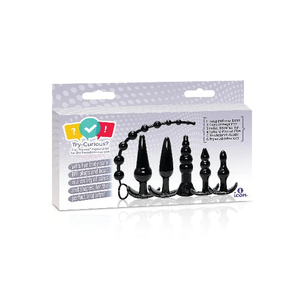 Try-Curious Anal Plug Kit Black