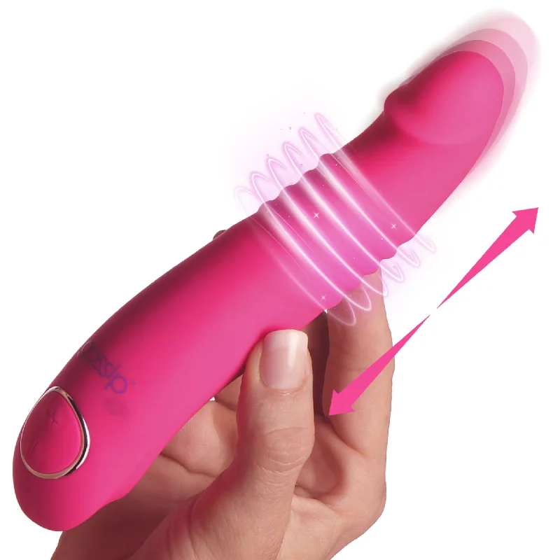 Blaster 7X Thrusting Silicone Vibrator - Pink