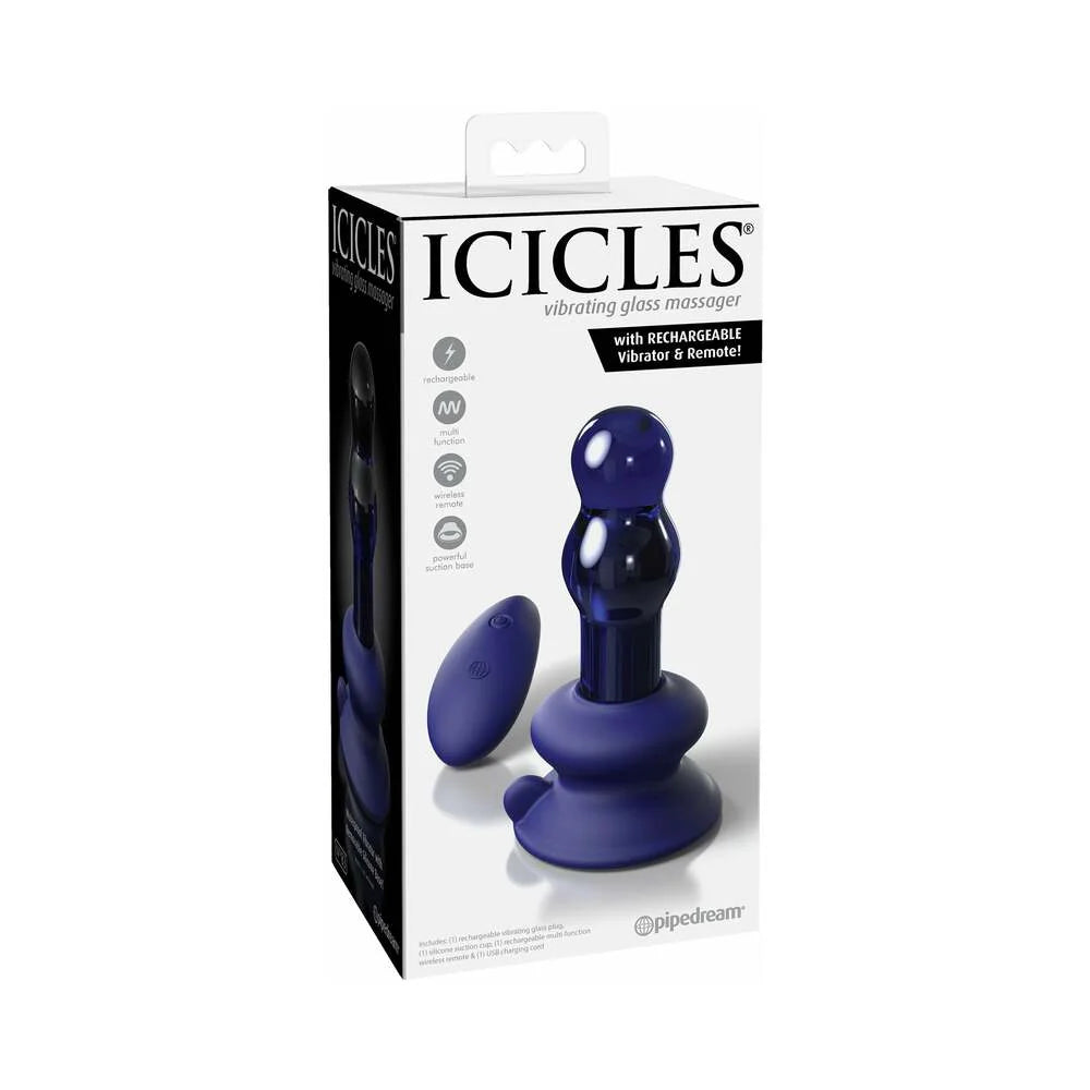 Icicles No. 83 Rechargeable Glass Plug with Remote Contro