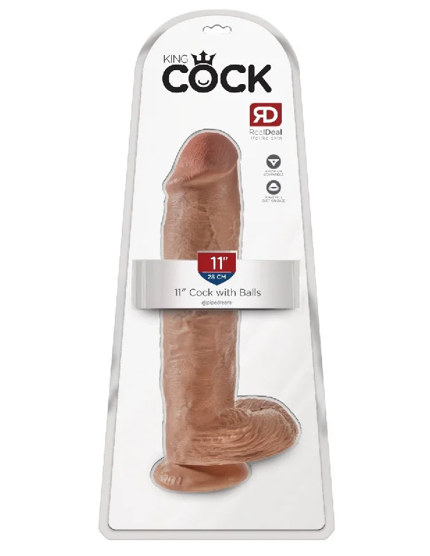 King Cock  11 Inch Cock With Balls - Tan