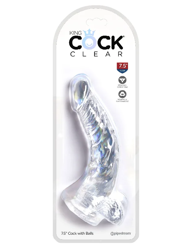 Clear King Cock: Realistic 7.5" Toy with Suction Cup Fun