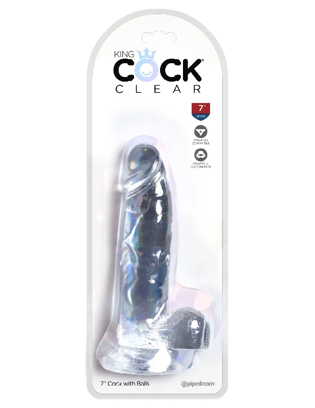 King Cock Clear 7-Inch Dildo with Realistic Design and Suction Cup