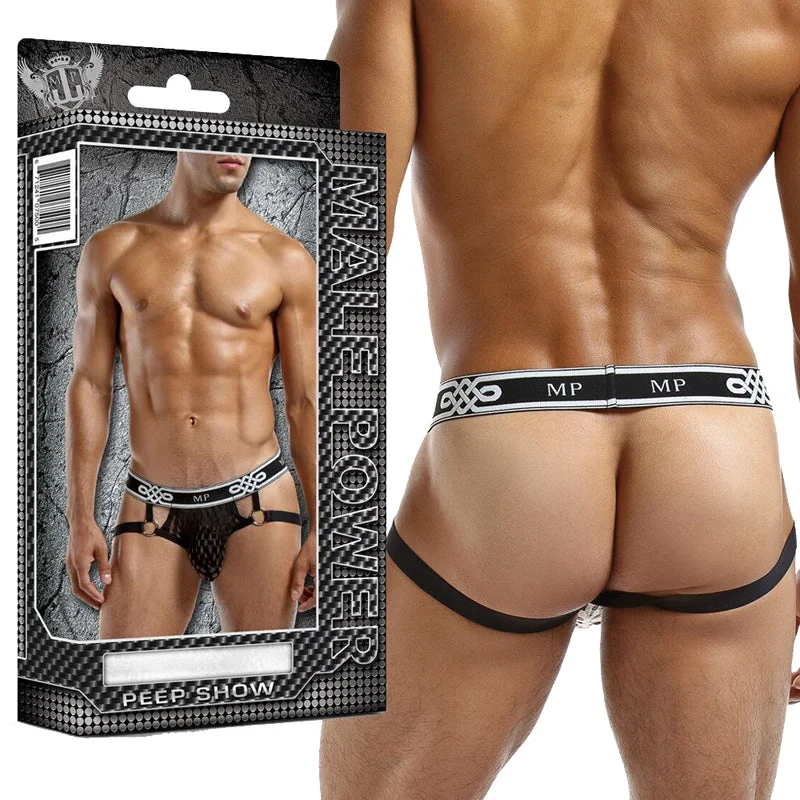 Male Power Peep Show Jock Ring Small/Medium (Black)