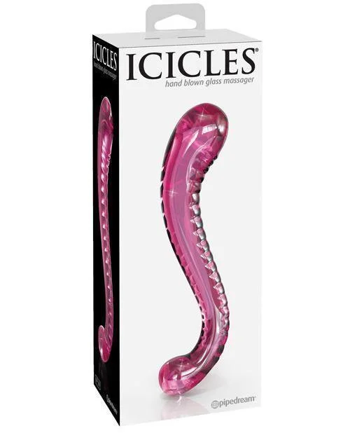 Icicles Hand Blown Glass G-spot Dildo - Pink