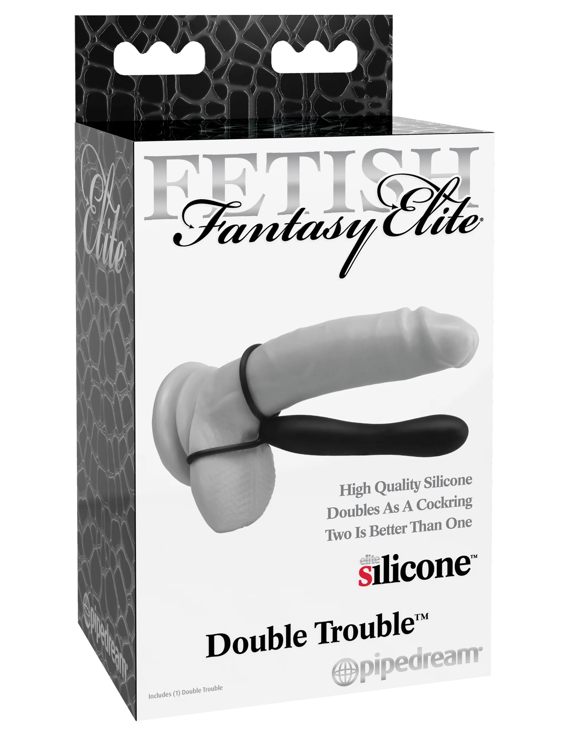 Pipedream Fetish Fantasy Elite Double Trouble 6 in. Silicone Dual-Entry Strap-On Dildo