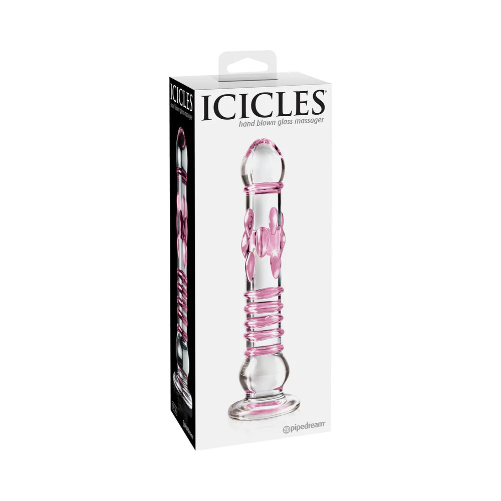 Pipedream Icicles No. 6 Textured 8.5 in. Glass Dildo