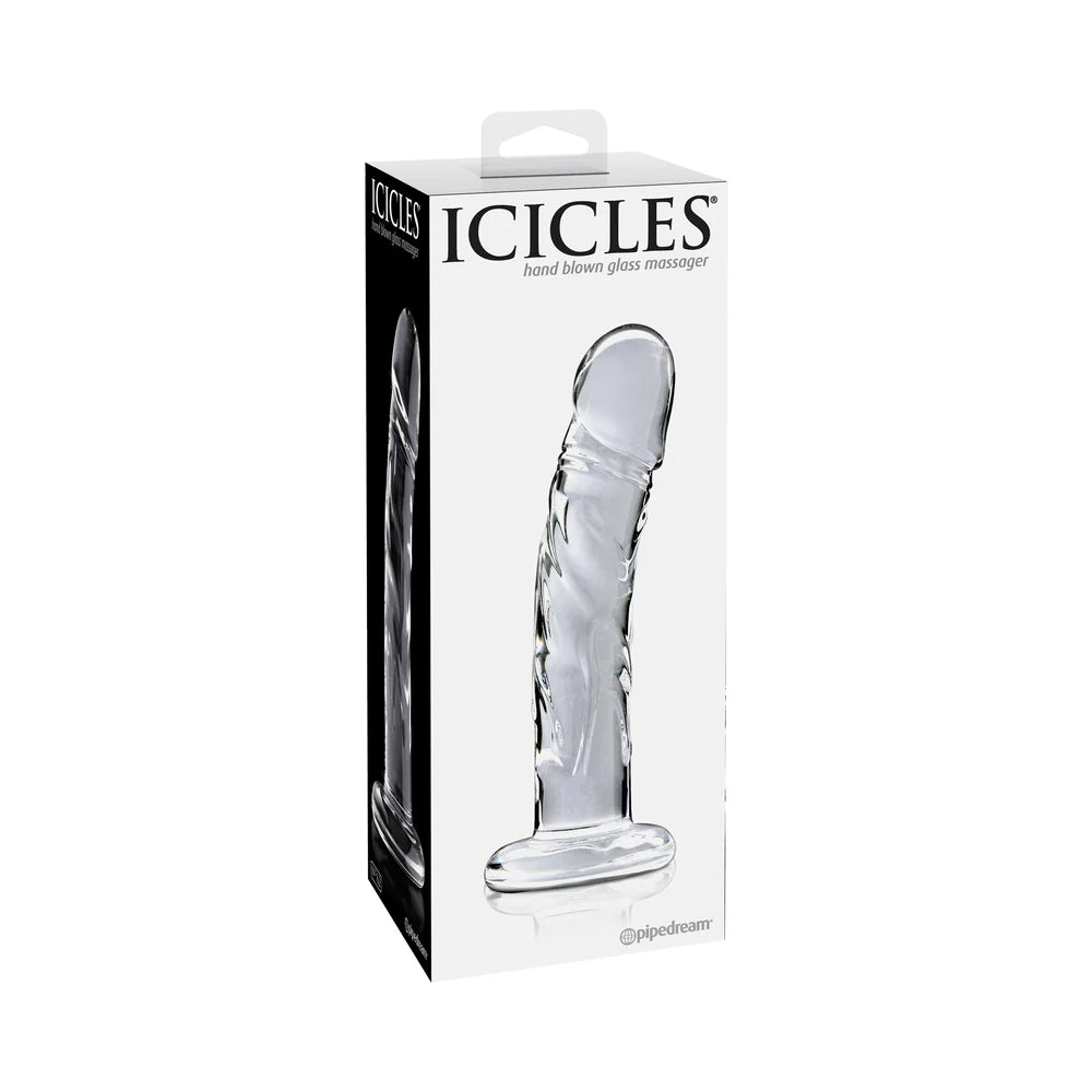 Pipedream Icicles No. 62 Curved Realistic 6.5 in. Glass Dildo