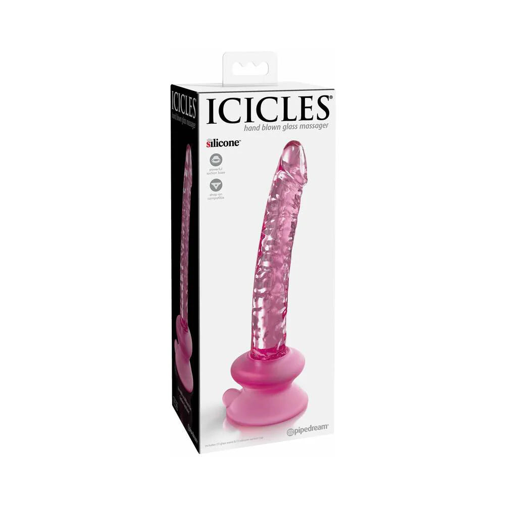 Pipedream Icicles No. 86 Realistic 7 in. Glass Dildo With Suction Cup