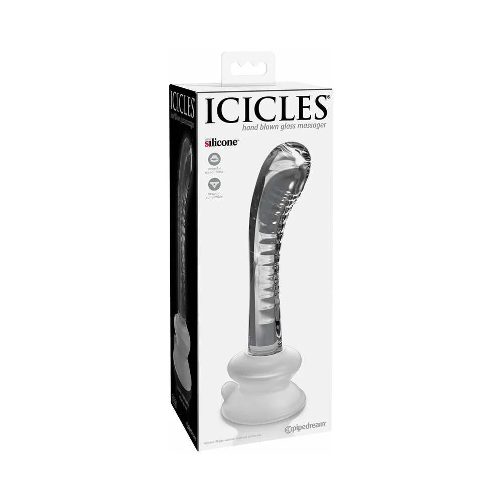 Pipedream Icicles No. 88 Curved Glass G-Spot Massager With Suction Cup