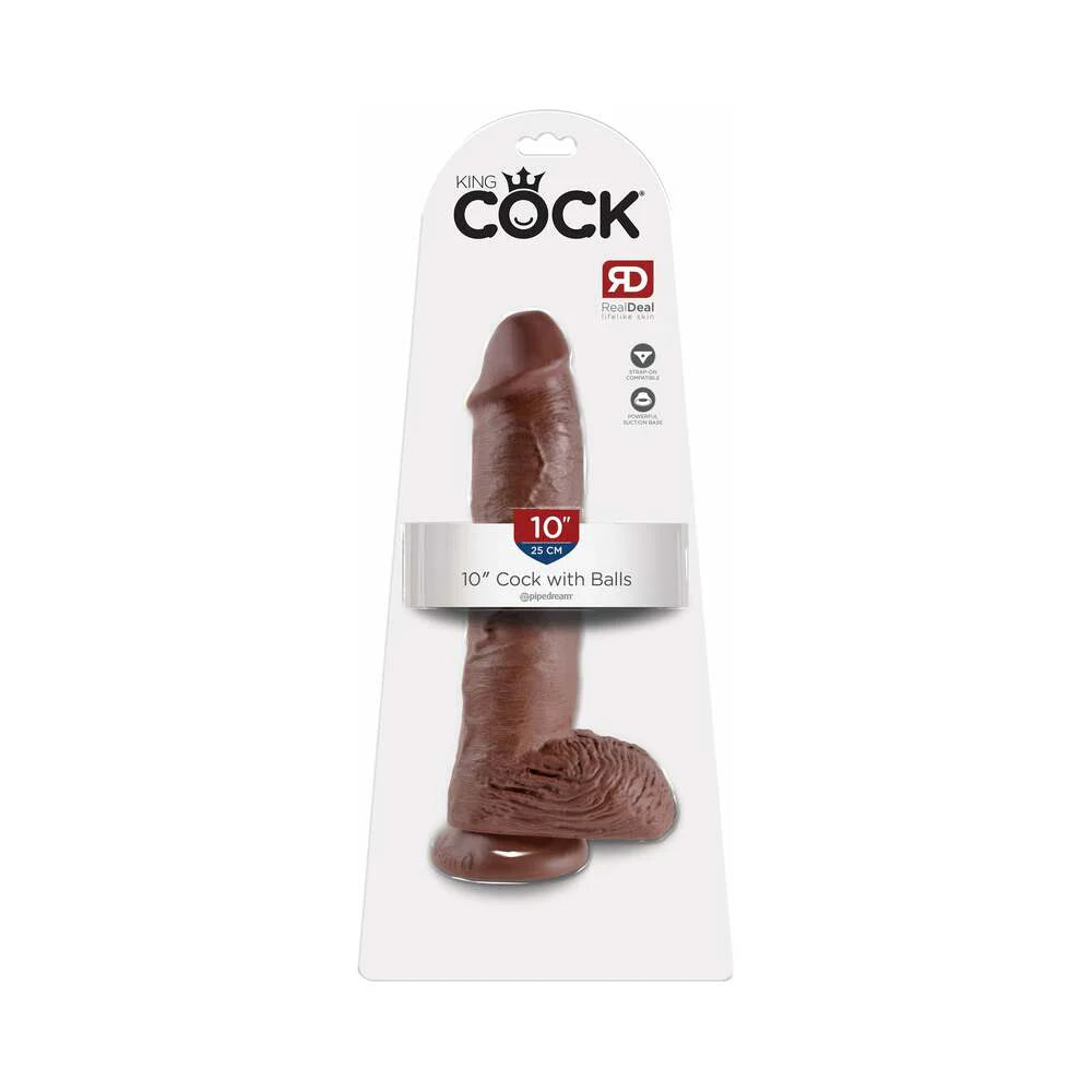 Pipedream King Cock 10 in. Cock With Balls Realistic Suction Cup Dildo