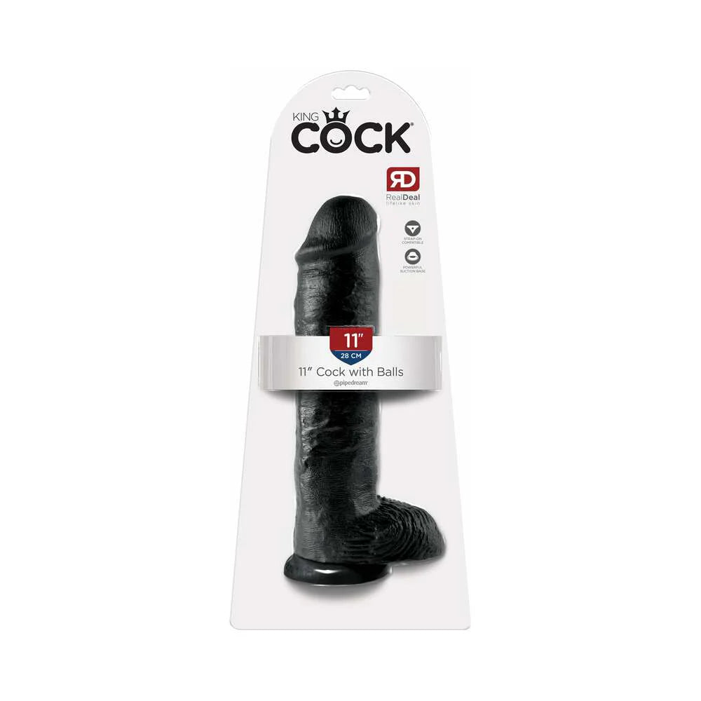 Pipedream King Cock 11 in. Cock With Balls Realistic Suction Cup Dildo