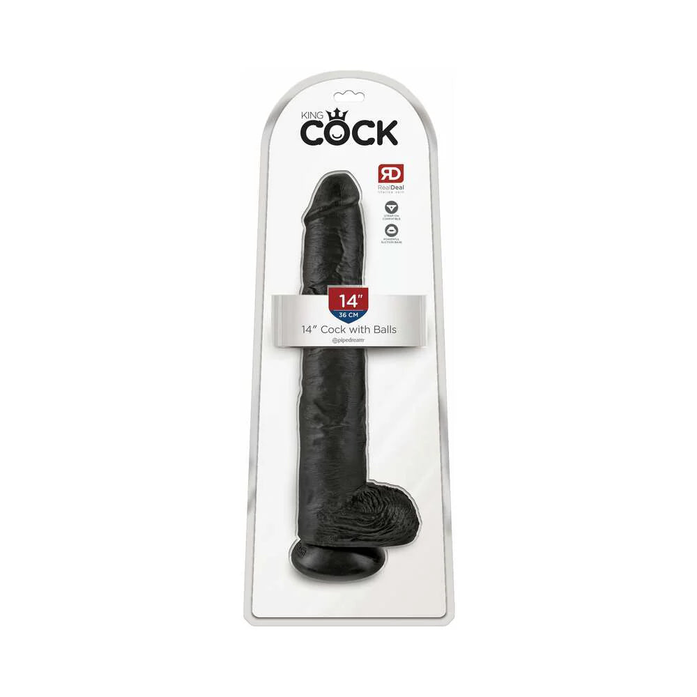 Pipedream King Cock 14 in. Cock With Balls Realistic Suction Cup Dildo