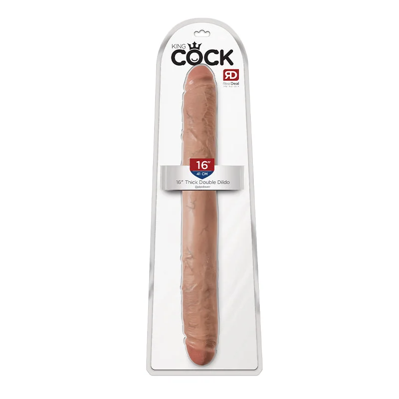 Pipedream King Cock 16 in. Thick Double Dildo Realistic Tan