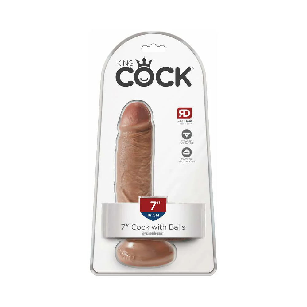 Pipedream King Cock 7 in. Cock With Balls Realistic Suction Cup Dildo