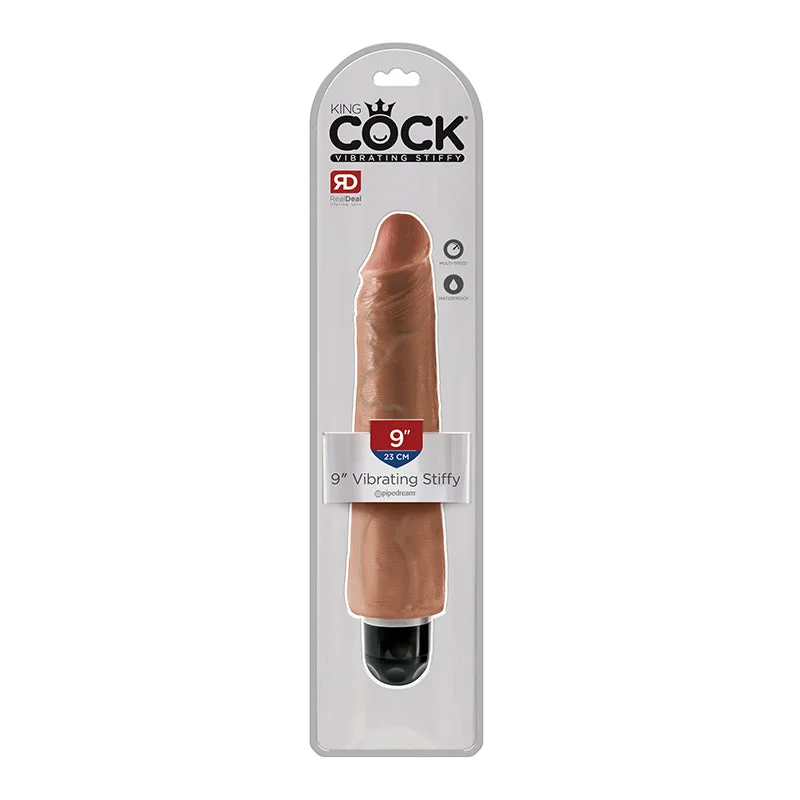 Pipedream King Cock 9 in. Vibrating Stiffy Realistic Dildo Tan