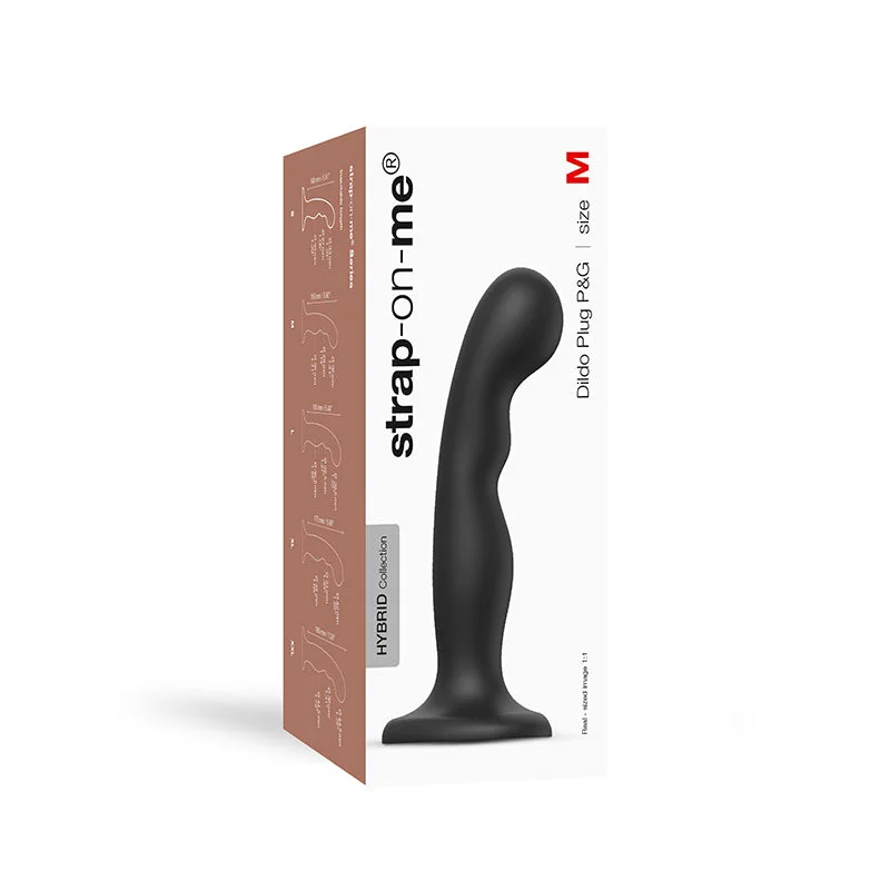 Strap-On-Me Hybrid Collection Silicone Dildo Plug P&G Black M