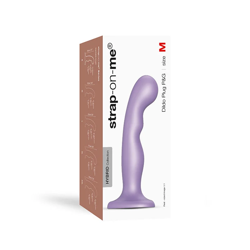 Strap-On-Me Hybrid Collection Silicone Dildo Plug P&G Metallic Lilac M