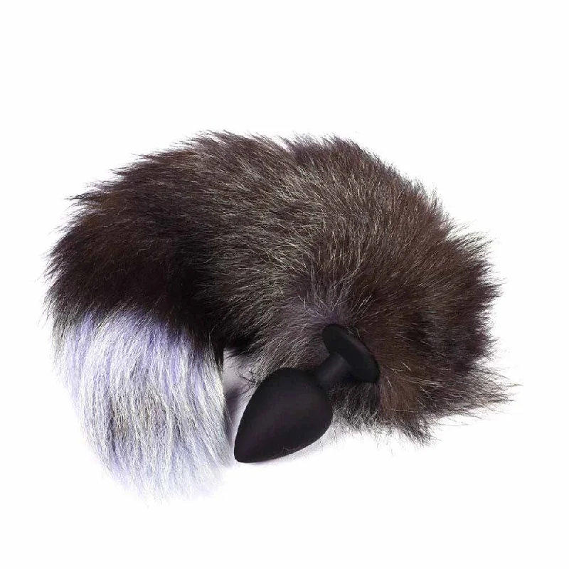 18" Black Fox Tail Silicone Plug