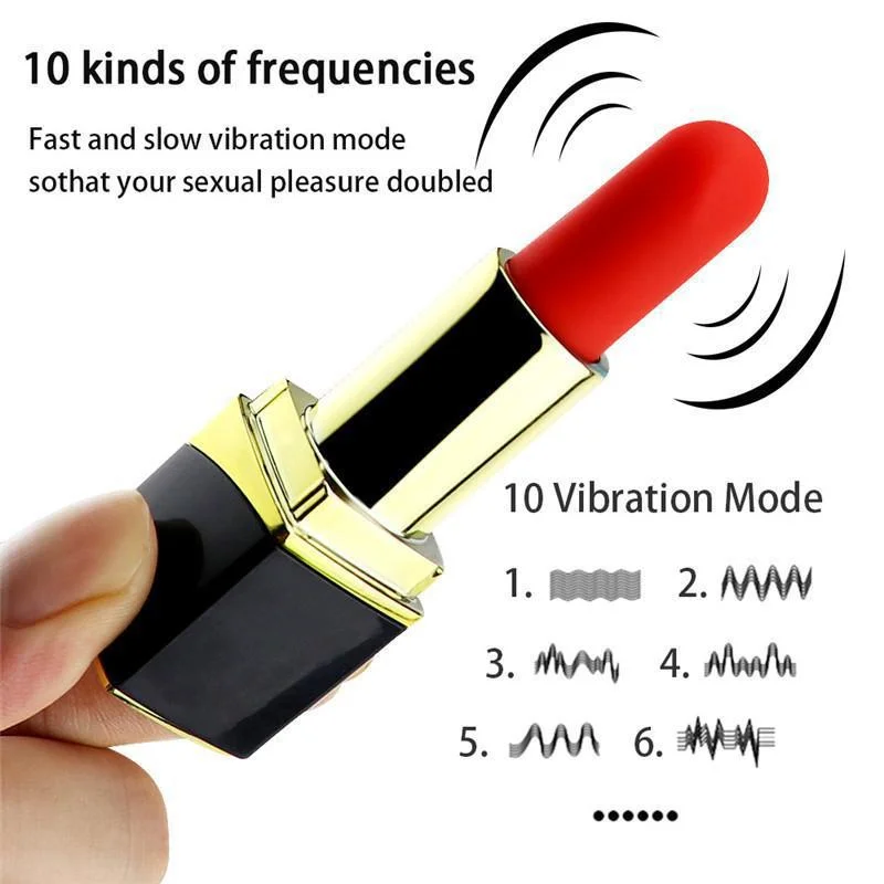 Lipstick Bullet Vibrator - 10 Vibrating G Spot Clit Stimulator Women Sex Toy