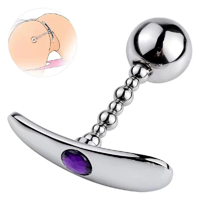 Metal Butt Plug - Stainless Steel Anal Ball Wearable Panty Sex Toys