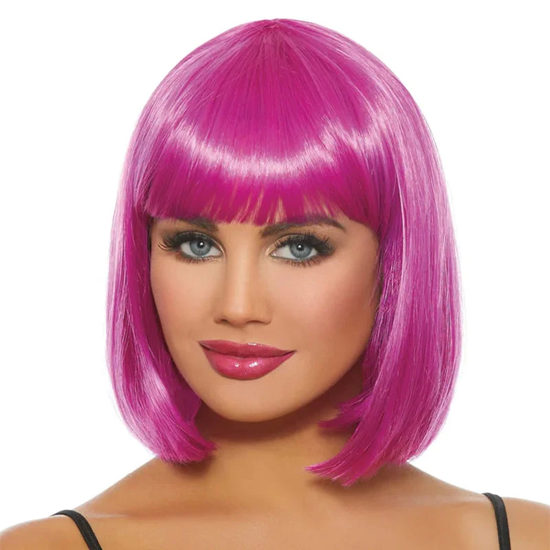 Mid-Length Bob Wig Magenta