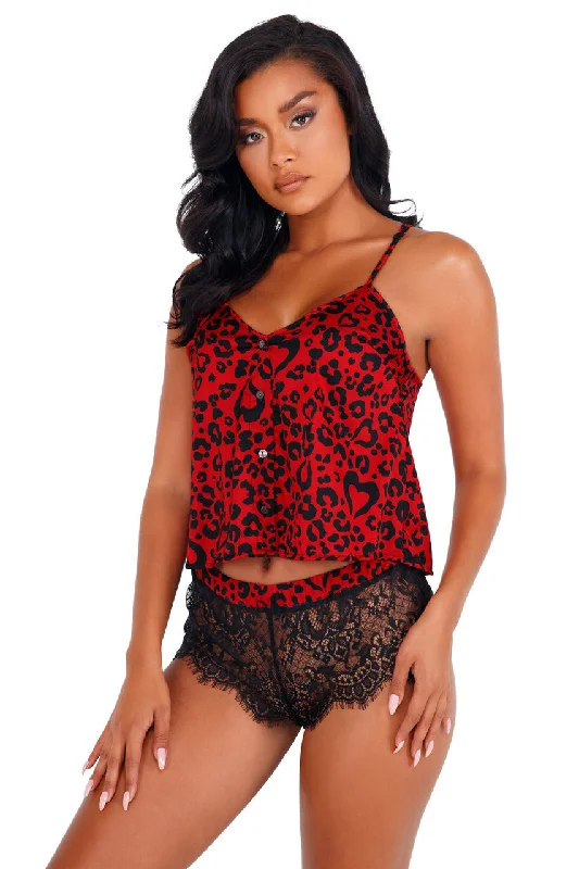 Heart Shaped Leopard Pajama Set