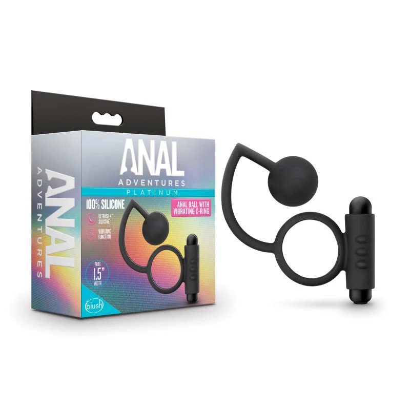 Anal Adventures Platinum Anal Ball & Vibrating C-Ring-(bl-01705)