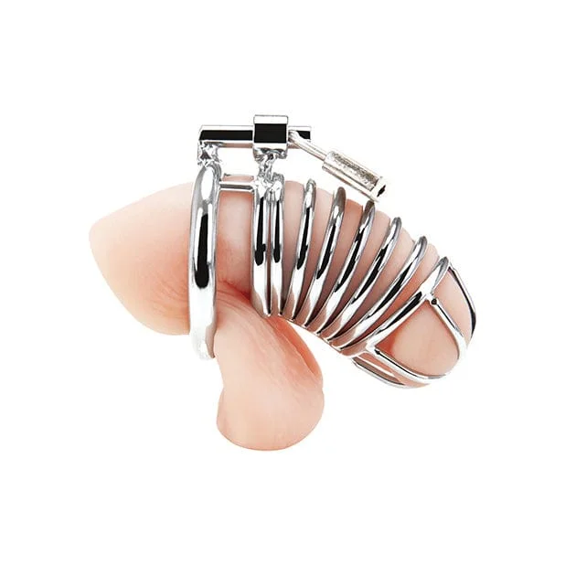 Blue Line - Deluxe Metal Chastity Cock Cage (Silver)