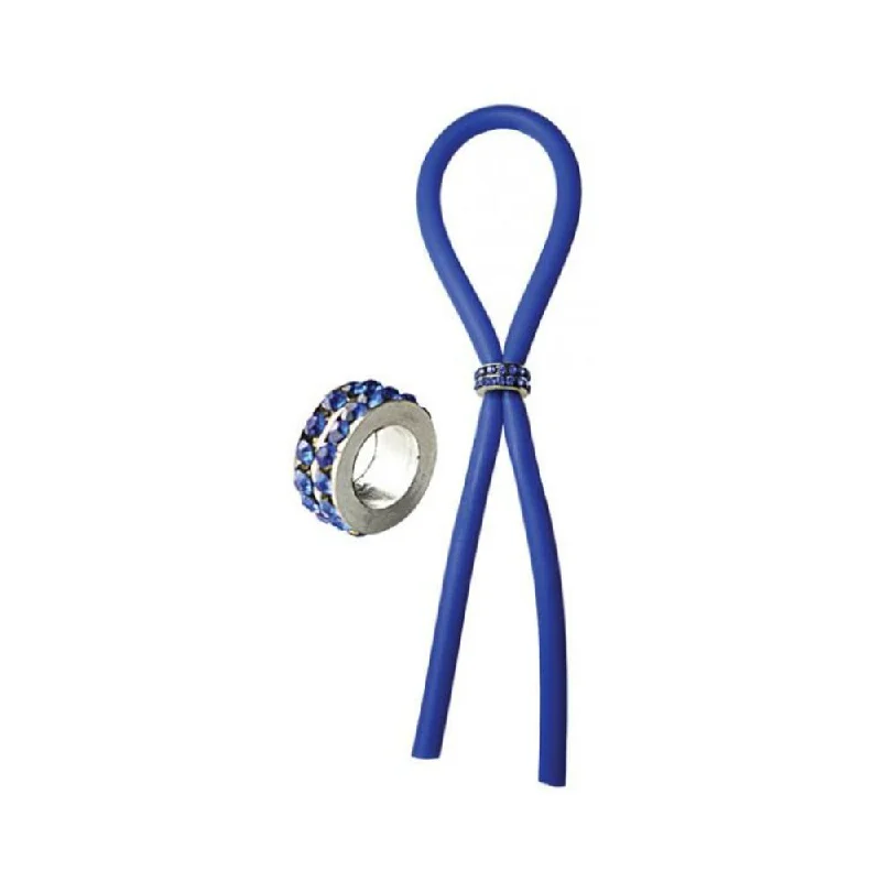 C-RING LASSO BLUE GEMS BEAD SILICONE BLUE