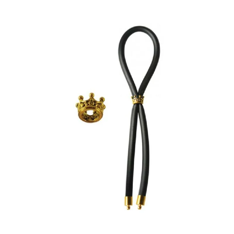 C-RING LASSO GOLD CROWN BEAD SILICONE BLACK