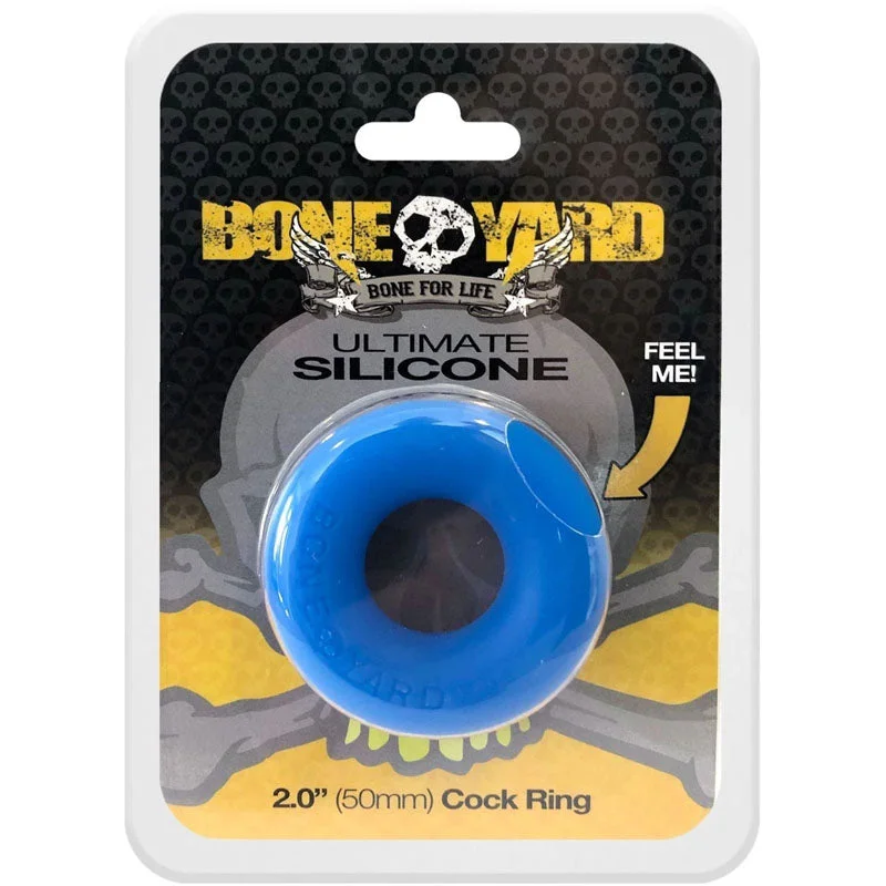 Boneyard Ultimate Silicone Cock Ring Blue - Blue 50mm Cock Ring