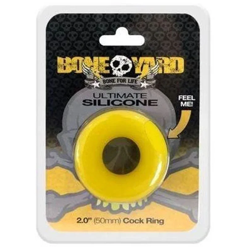 Boneyard Ultimate Silicone Cock Ring Yellow - Yellow 50mm Cock Ring