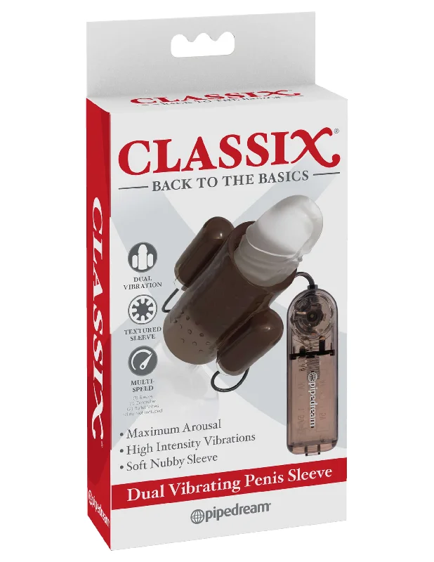 Classix Dual Vibrating Penis Sleeve Smoke