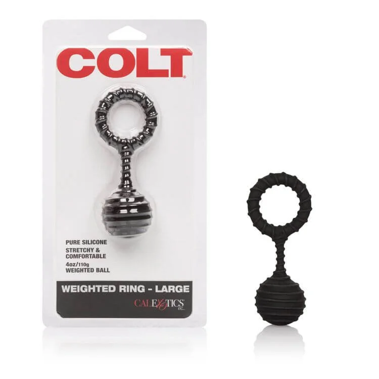 Colt Weighted Ring Large - Pure Silicone, Stretchy Comfort, 4 oz Ball for Enhanced Pleasure