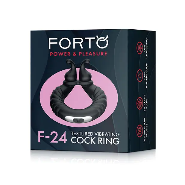 Forto F-24 Rechargeable Silicone Textured Vibrating Cock Ring