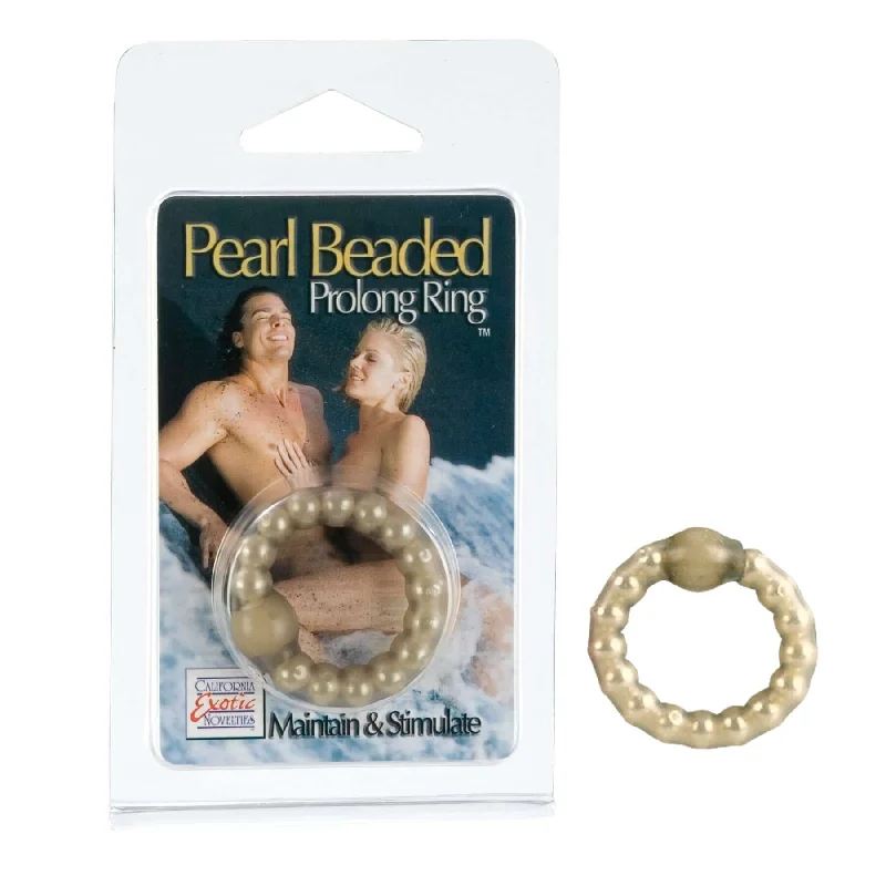 Pearl Beaded Prolong Ring in Smoke: Enhance & Extend Pleasure for Both Partners