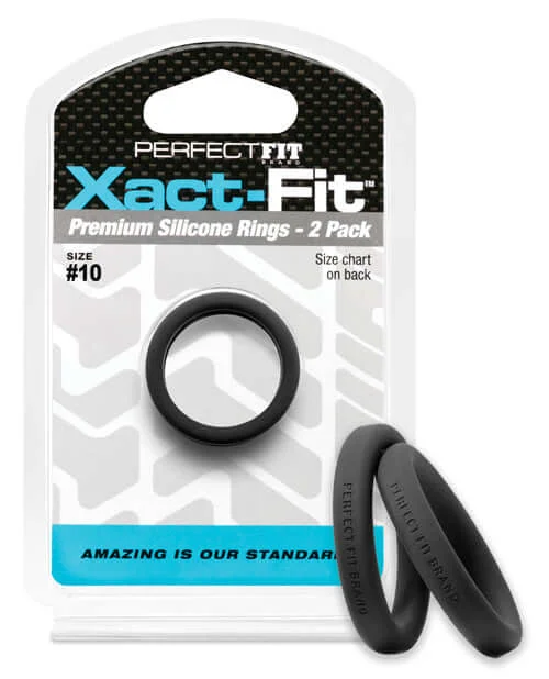 Perfect Fit Xact Fit #10 2-Pack Black: Precision Cock Ring Sizing