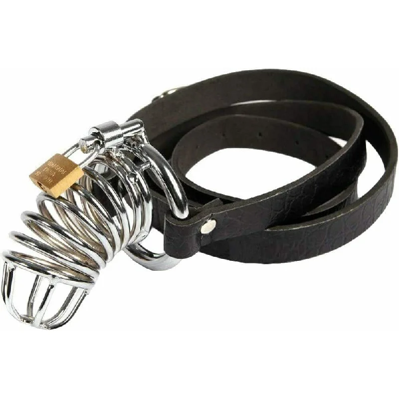 Pipedream - Fetish Fantasy Extreme Chastity Metal Cock Cage with Belt (Silver)