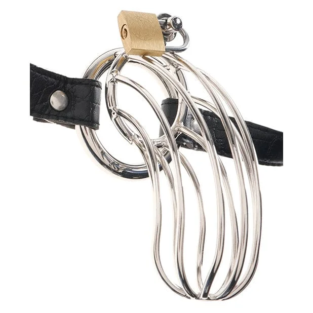 Pipedream - Fetish Fantasy Extreme The Prisoner Chastity Metal Cock Cage with Belt (Silver)