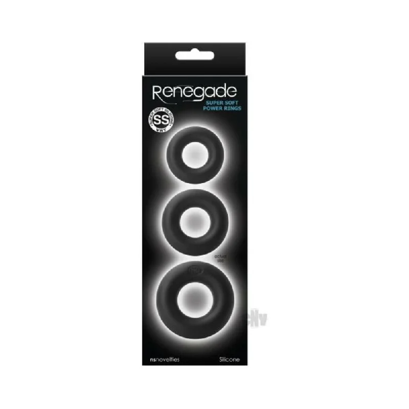 Renegade Super Soft Power Rings 3pk Blk