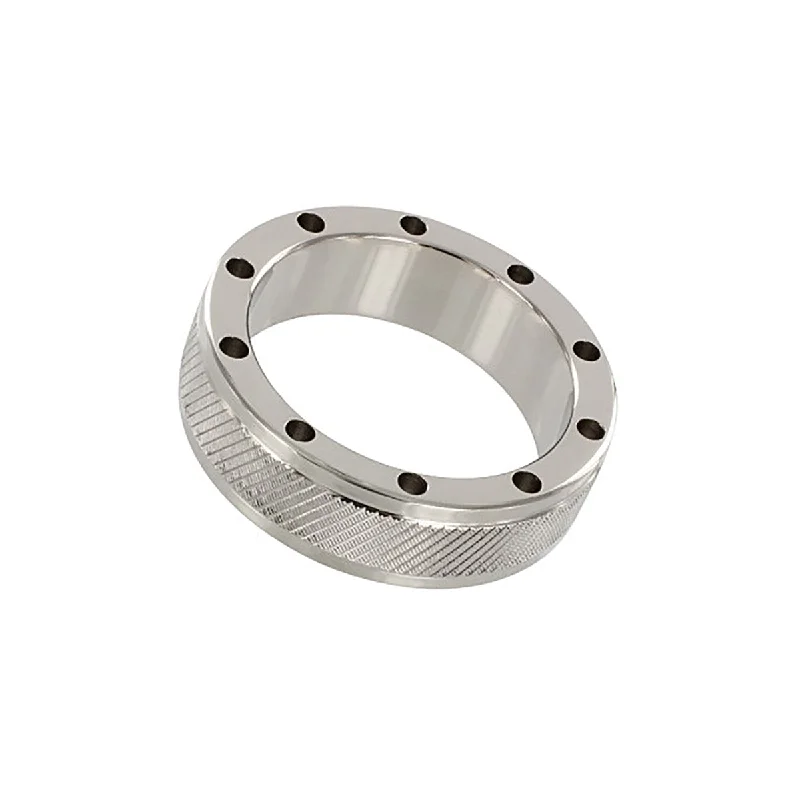 Shots Steel Cool & Knurl Cock Ring Silver 6.9cm