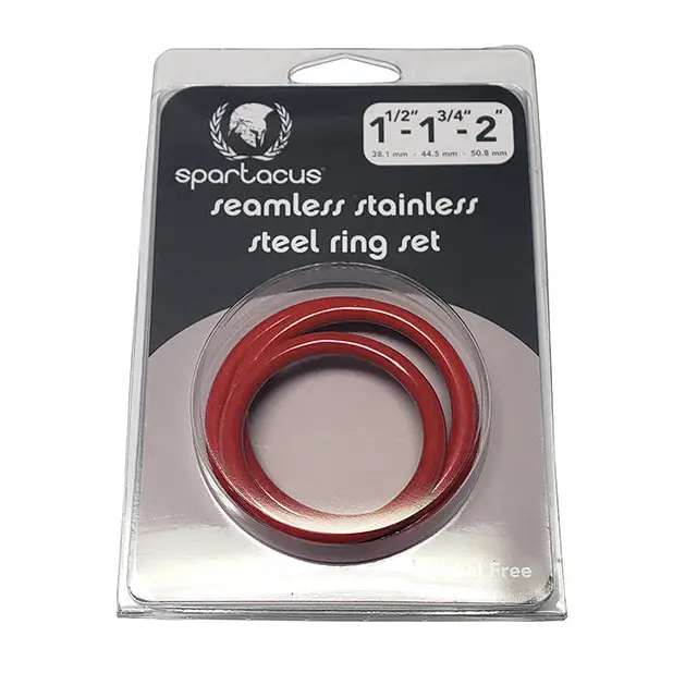 Spartacus Seamless Stainless Steel C-ring - Red Pack Of 3