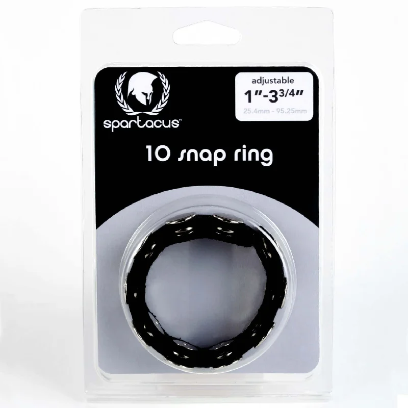 Spartacus Leather Black Leather Ten Snap Cock Ring