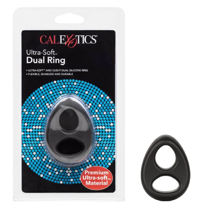 Ultra Soft Dual Ring Black from California Exotic Novelties